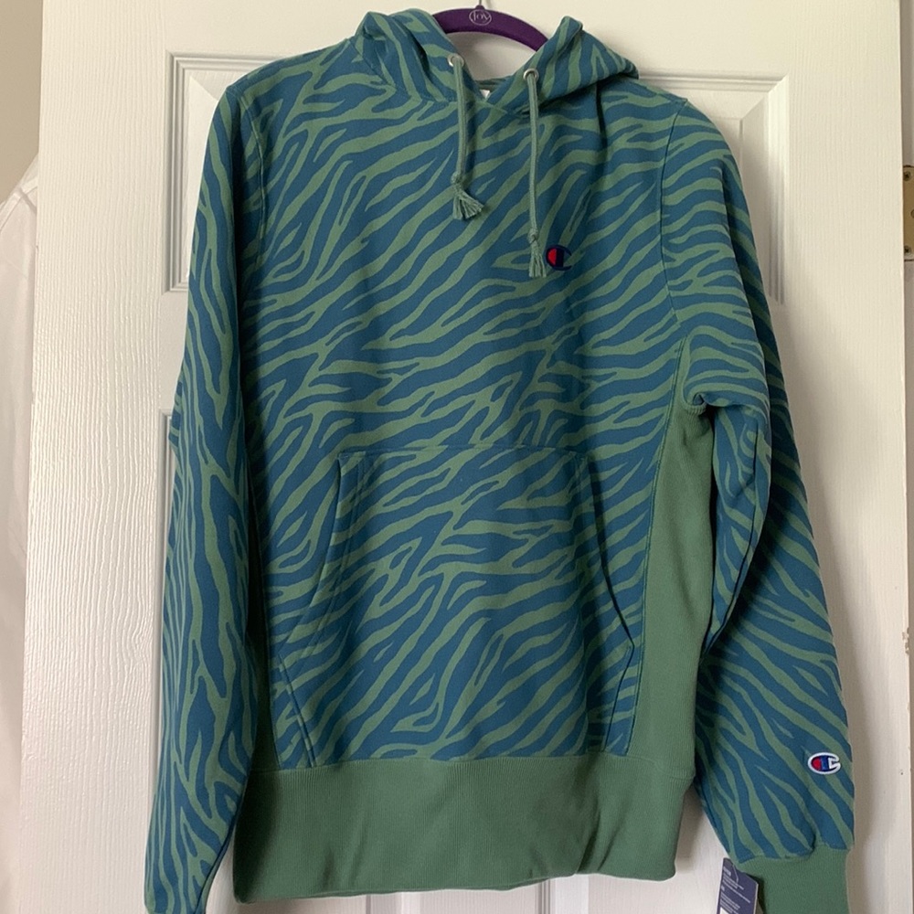 NWT Mens Champion Tiger Print Hoodie size S